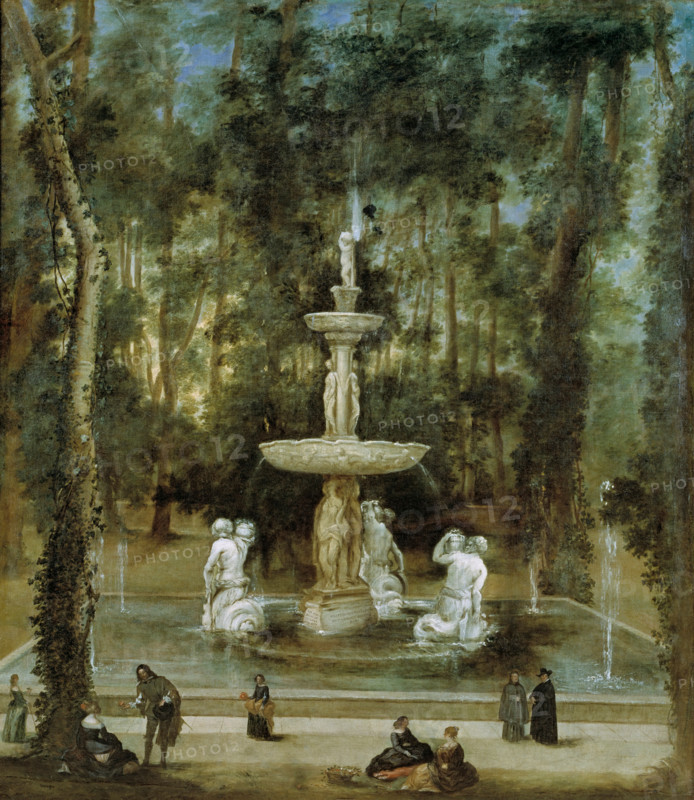 The Fountain of the Tritons in the Island Garden, Aranjuez, 1657. Creator: Diego Velasquez.