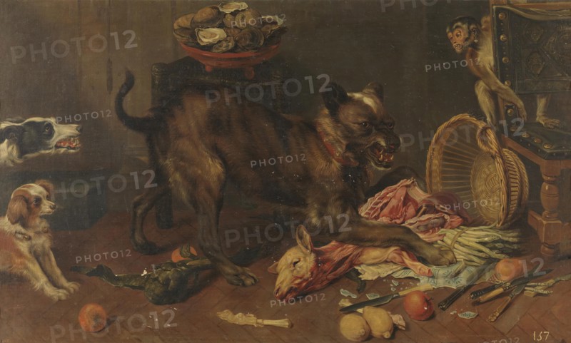 Dog with its prey, between 1600 and 1657. Creator: Frans Snyders.