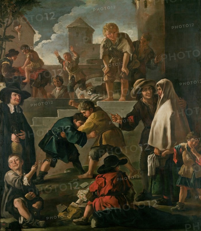 Boys Fighting, c1694. Creator: Luca Giordano.