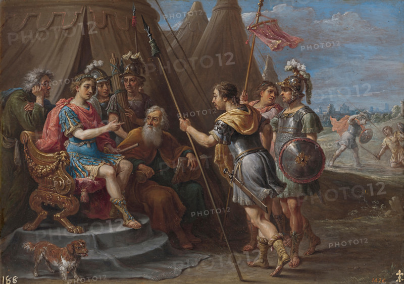 Godfrey and the Council hear Armida's plea, between 1628 and 1630. Creator: David Teniers II.
