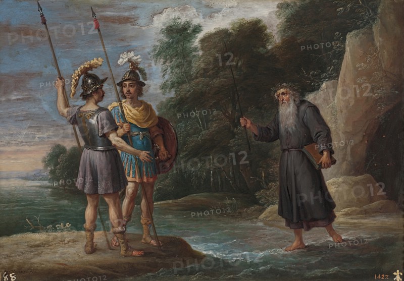The magician reveals Reinaldo's whereabouts to Carlos and Ubaldo (The search for Reinaldo), c1628-30 Creator: David Teniers II.