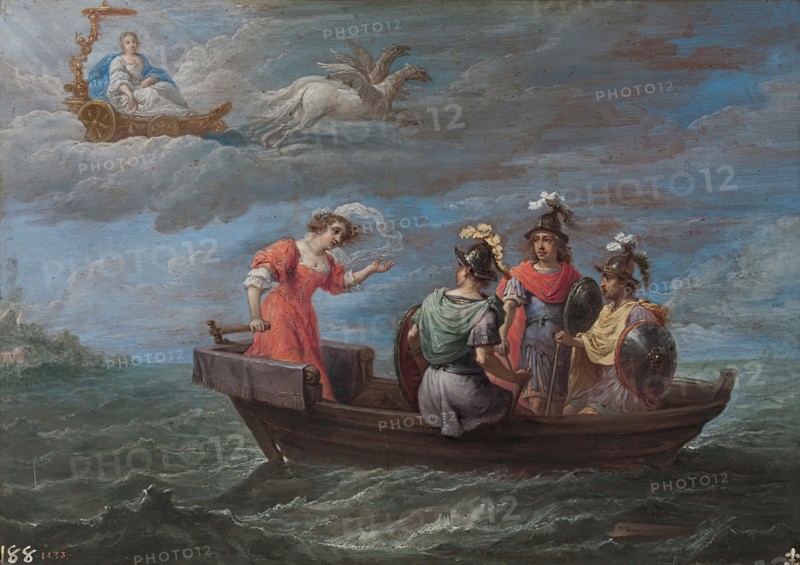 Rinaldo flees the Fortunate Isles, between 1628 and 1630. Creator: David Teniers II.