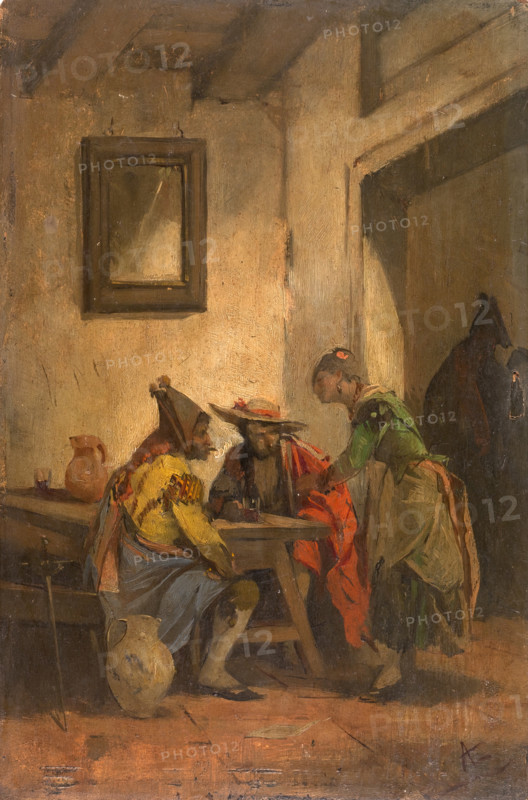 Drinkers at a tavern, c1880. Creator: Angel Lizcano Monedero.