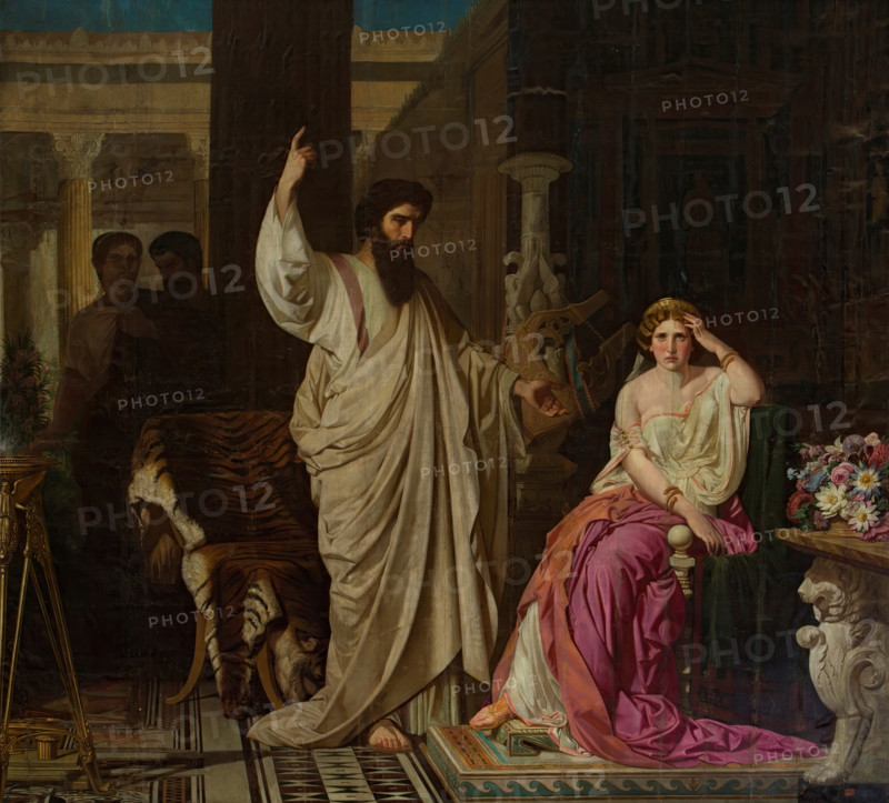 Saint Paul, surprised by Nero at the moment of converting Sabina Poppaea, 1858. Creator: Isidoro Santos Lozano Sirgo.