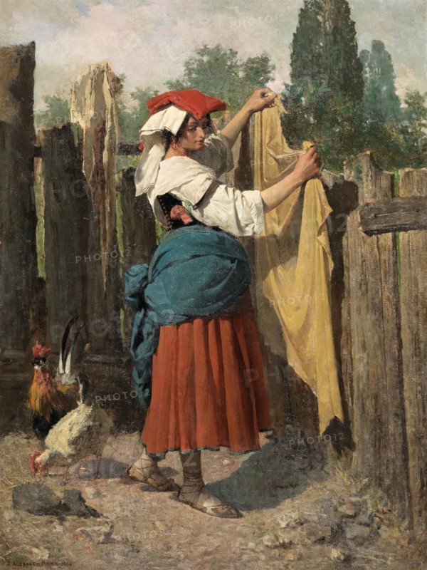 Laundress of Scarpa (Papal States), 1864.  Creator: Joaquin Agrasot y Juan.