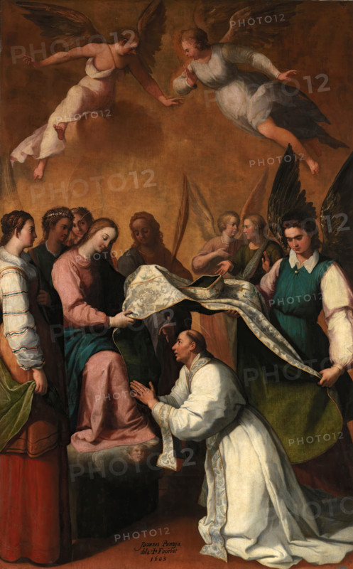 Investiture of Saint Ildefonso with the chasuble, 1603. Creator: Juan Pantoja de la Cruz.