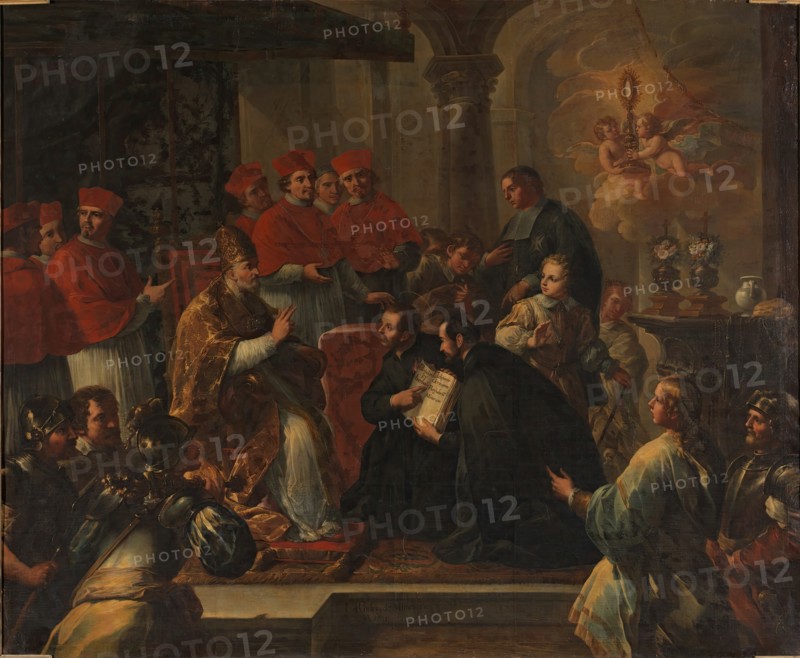 Approval of the rule of the Order of Minor Clerics, 1738. Creator: Pedro Rodriguez de Miranda.