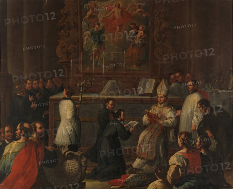 Profession of vows of Fathers Francisco Caracciolo and Agustín Adorno before the Vicar Gen..., 1738. Creator: Pedro Rodriguez de Miranda.