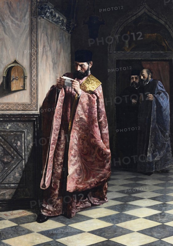 Secret denunciation in the Republic of Venice, c1887. Creator: Ricardo Navarrete y Fos.