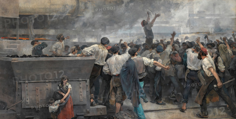 A workers' strike in Vizcaya, 1892. Creator: Vicente Cutanda y Toraya.