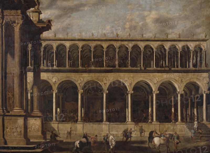 Perspective of a gymnasium, 1638. Creators: Viviano Codazzi, Domenico Gargiulo.