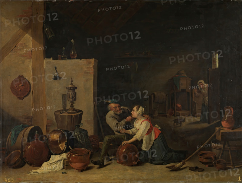 The Old Man and the Maid, 1630. Creator: David Teniers II.