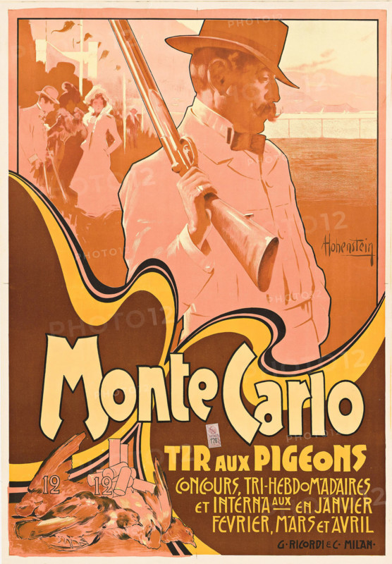 Monte-Carlo. Tir aux Pigeons, 1900. Creator: Adolf Hohenstein.