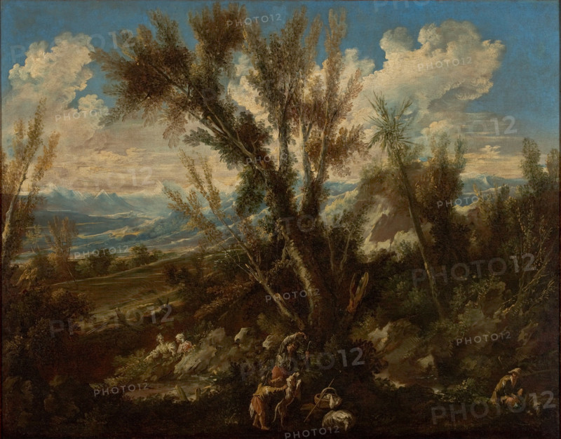 Landscape with shepherds, c1710-1715. Creator: Alessandro Magnasco.