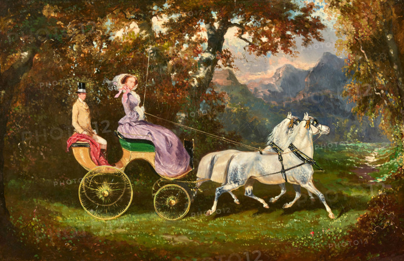 Empress Elisabeth's Carriage Ride. Creator: Alexander Bensa.