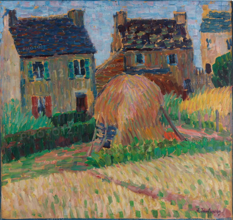Breton houses with haystacks, c1906. Creator: Alexei Jawlensky.