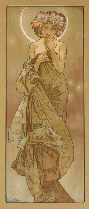 La Lune (The Moon). From the Series "The Moon and the Stars", 1902. Creator: Alphonse Mucha.