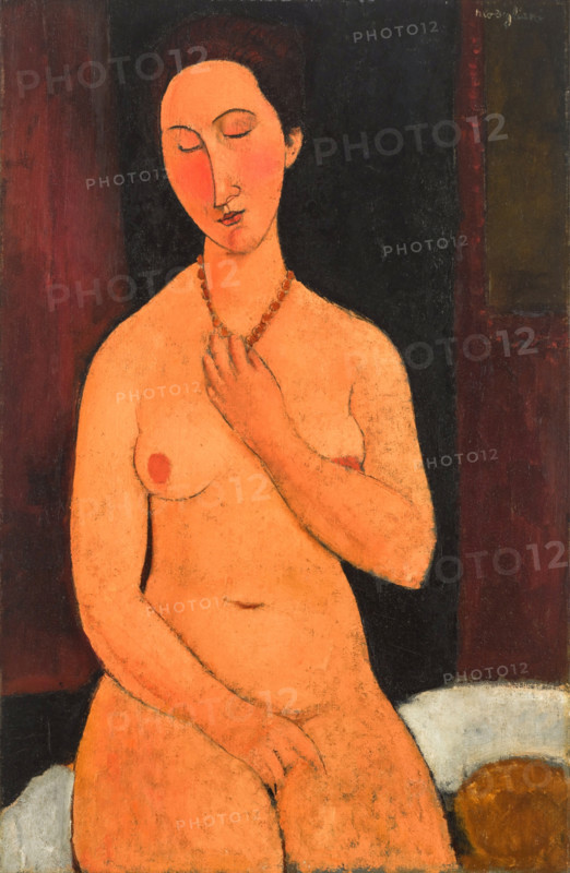 Nu assis au collier, 1917-1918. Creator: Amadeo Modigliani.