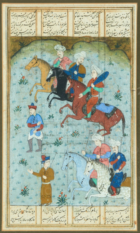 Polo players on horseback, Early 19th cen. Creator: Anon.