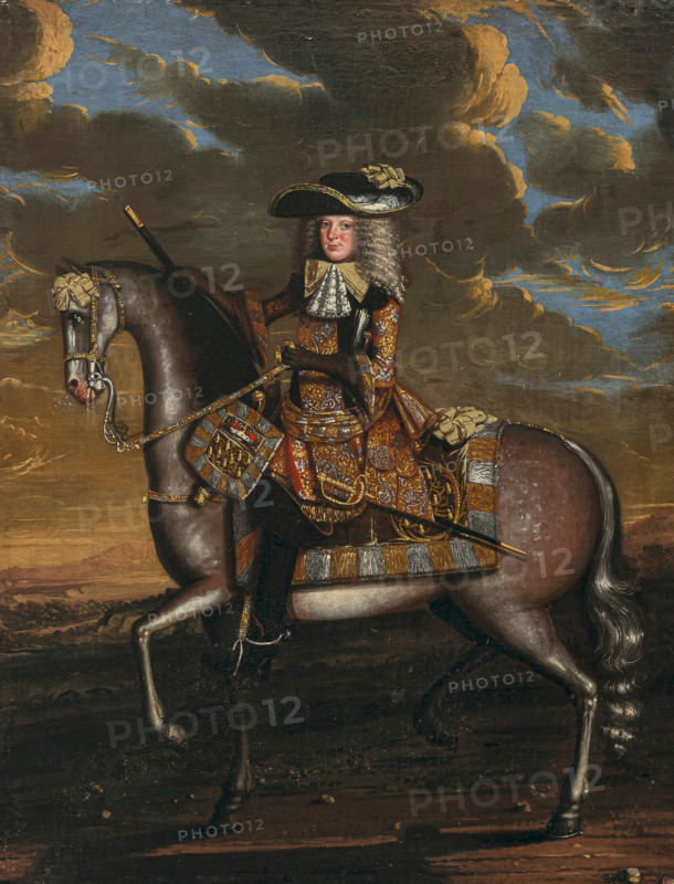 Portrait of  Duke Christian of Saxe-Eisenberg (1653-1707) on horseback, Between 1680 and 1690. Creator: Anon.