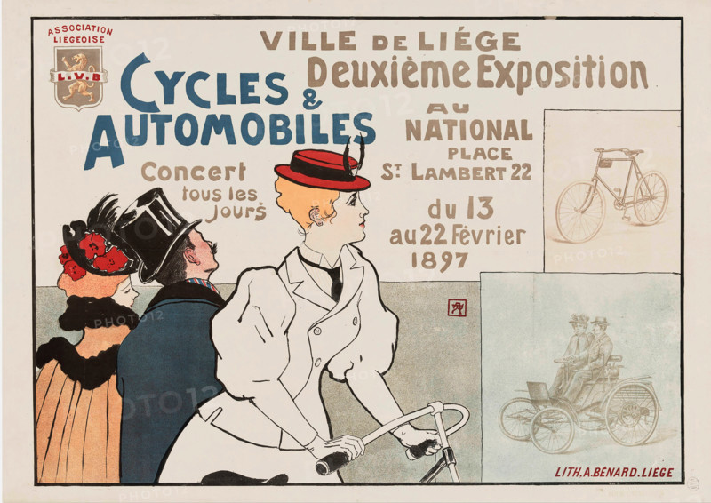 Cycles & Automobiles - Deuxième Exposition, 1897. Creator: Armand Rassenfosse.