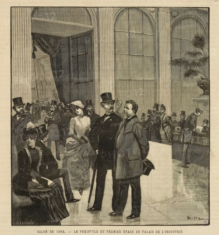 Salon de 1884. Le péristyle du premier étage du Palais de l'Industrie Creator: Auguste Hilaire Léveillé.