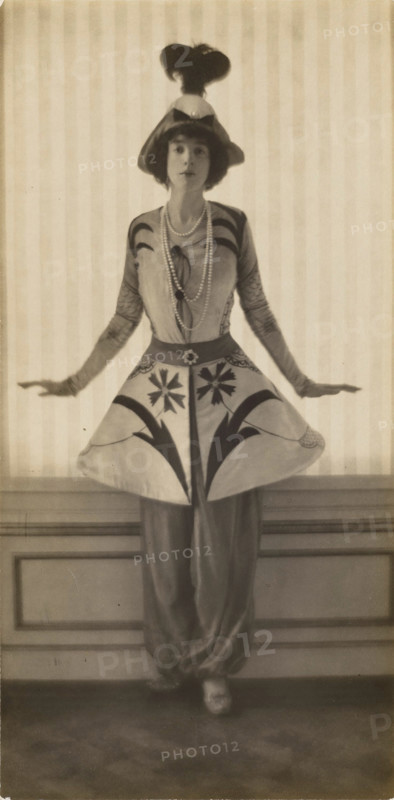 Mrs. Gertrude Vanderbilt Whitney, in a Costume by Leon Bakst, 1913. Creator: Baron Adolf Edward Sigismond de Meyer.