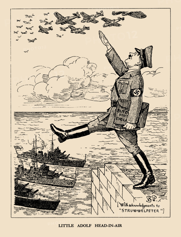 Little Adolf Head-in-Air. From "Punch", 1940. Creator: Bernard Partridge.