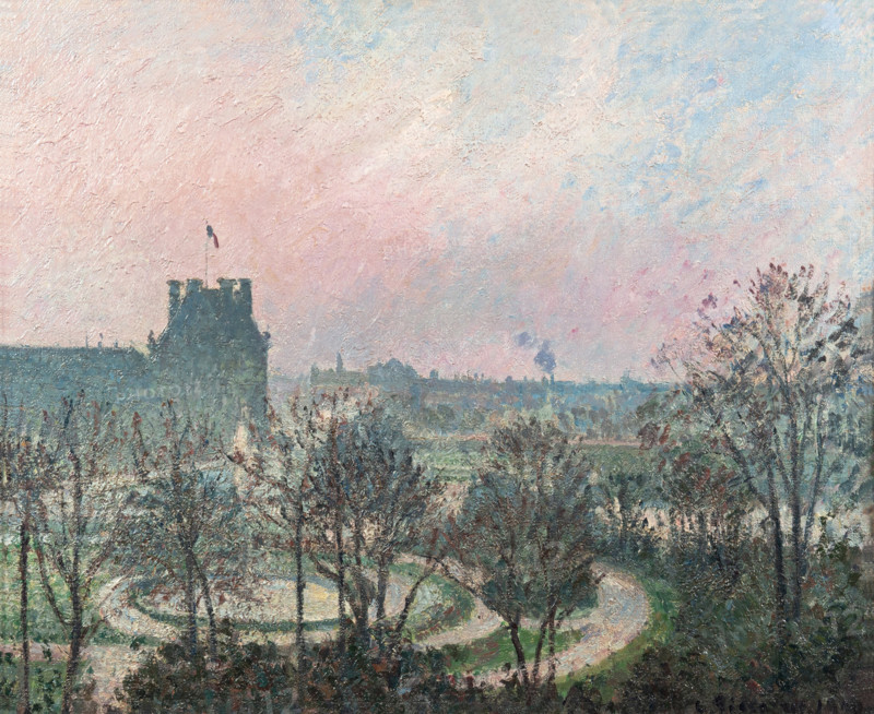 Le Jardin des Tuileries et le pavillon de Flore, gelée blanche, 1900. Creator: Camille Pissarro.
