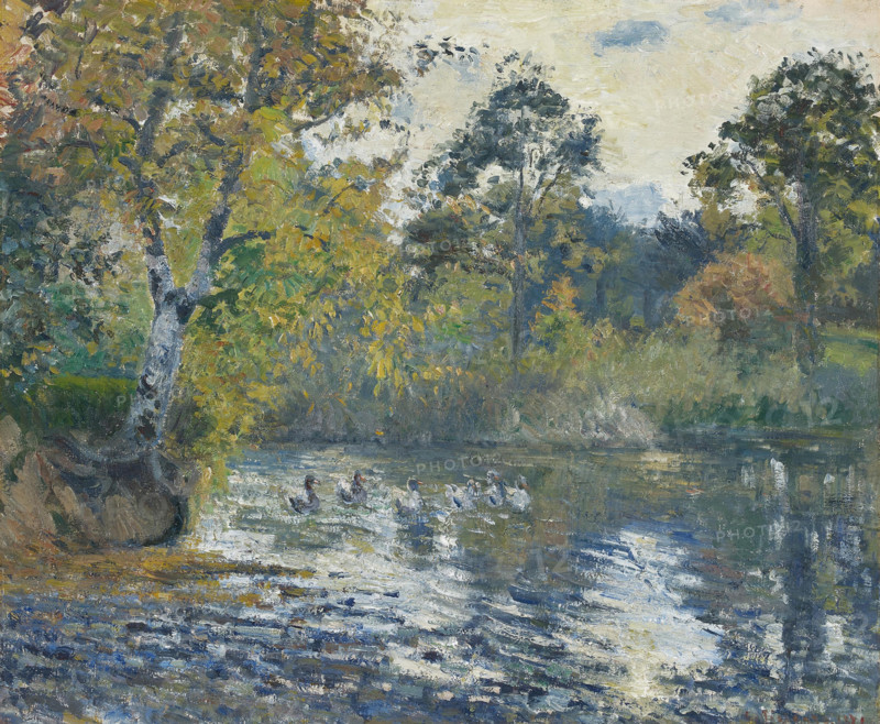 L'Étang de Montfoucault, 1874. Creator: Camille Pissarro.