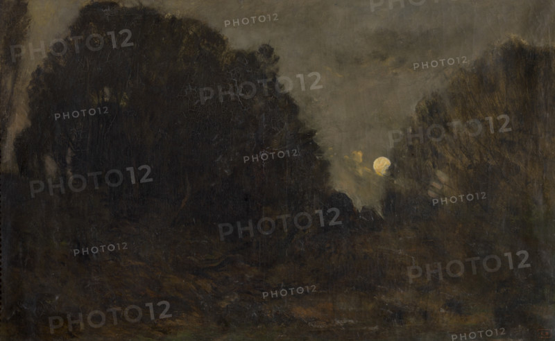 Rising moon in Barbizon. Creator: Charles Francois Daubigny.