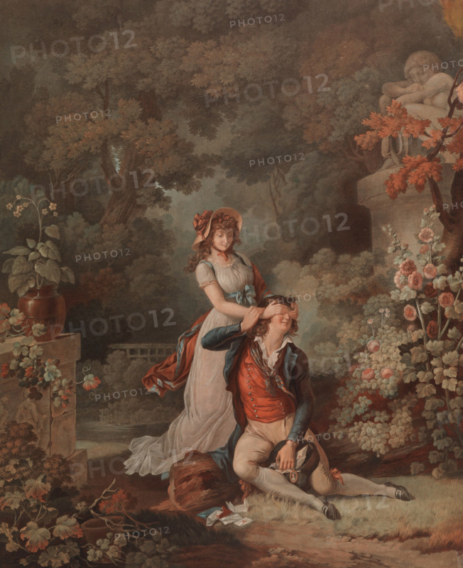 Lover Surprised, 1790s. Creator: Charles-Melchior Descourtis.