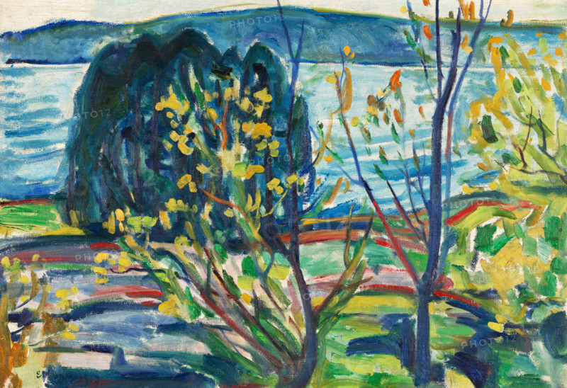 Fjordlandskap (Fjord Landscape), 1914-1926. Creator: Edvard Munch.