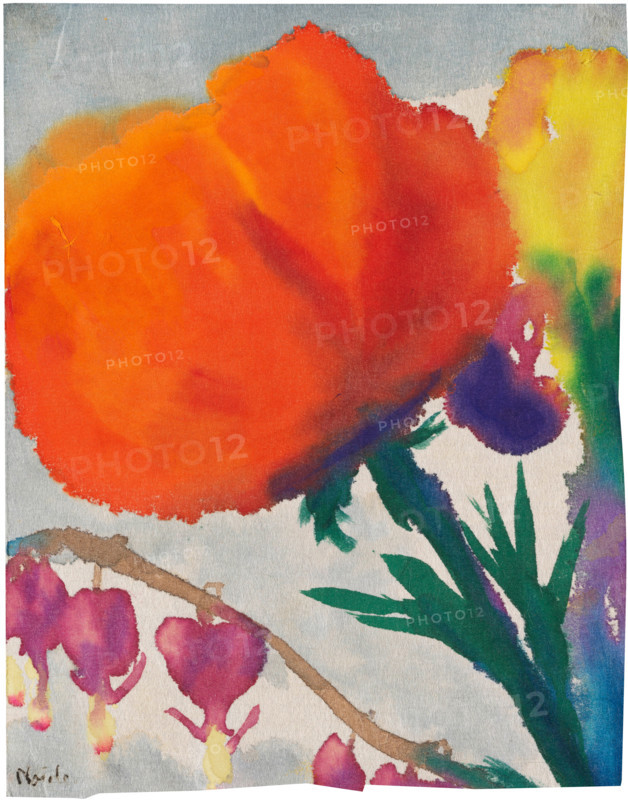 Poppy and Bleeding Heart, c1930. Creator: Emil Nolde.