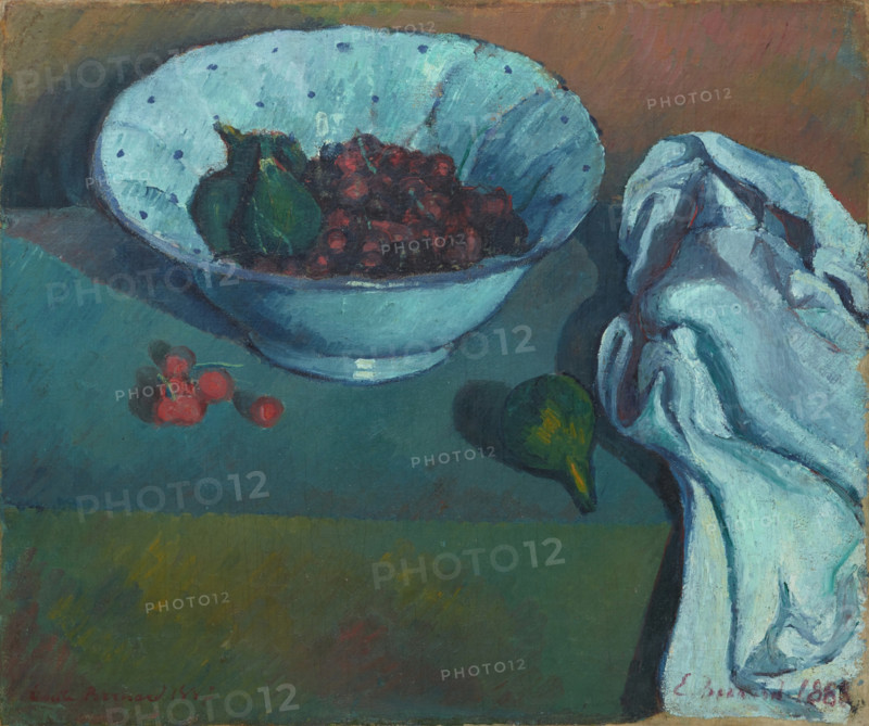 Still life with cherries and figs, 1887. Creator: Emile Bernard.