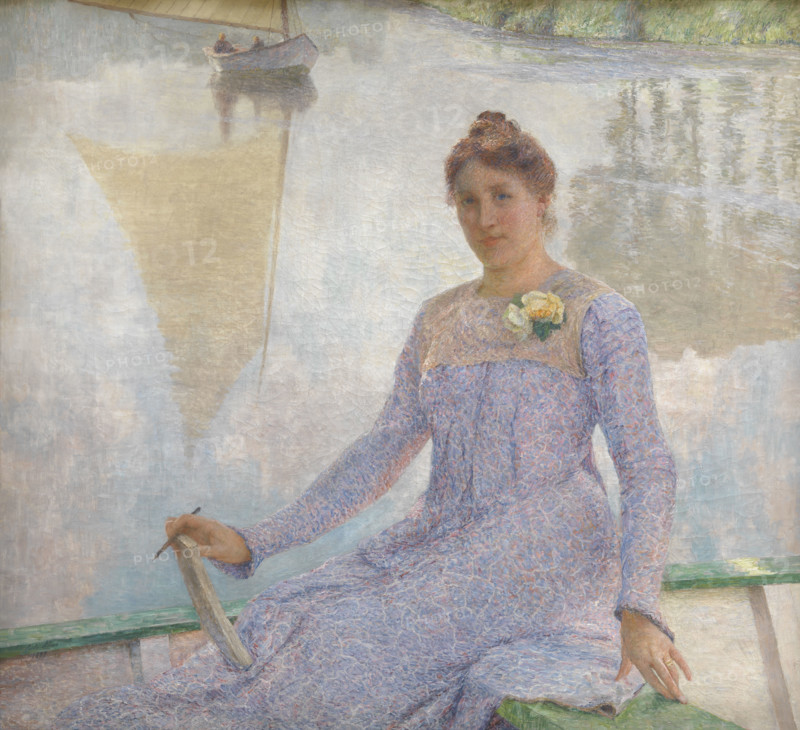 Portrait of the Painter Anna De Weert (1867-1950), 1899. Creator: Emile Claus.