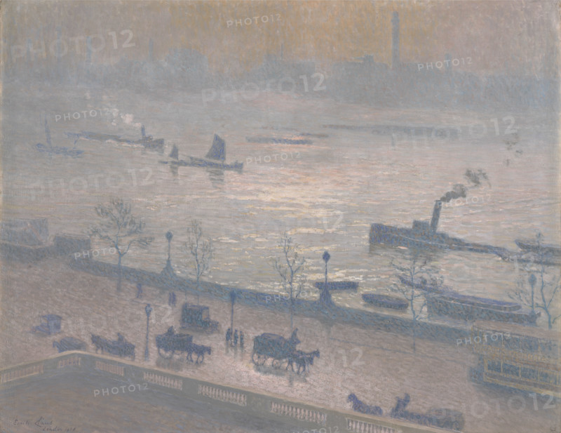Morning Reflection on the Thames in London, 1918. Creator: Emile Claus.