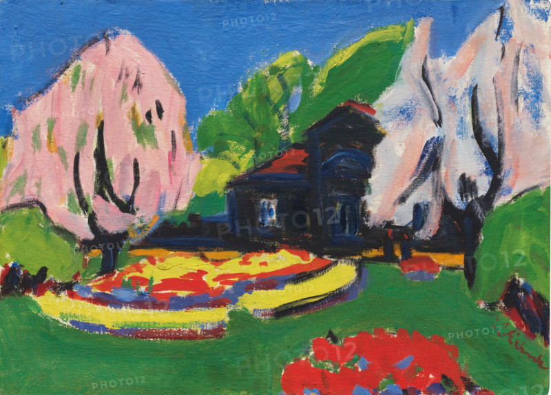 Landscape with house (Gatehouse on the main avenue of the Great Garden in Dresden), 1910. Creator: Ernst Kirchner.