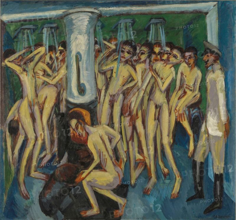 Artillerymen in the Shower, 1915. Creator: Ernst Kirchner.