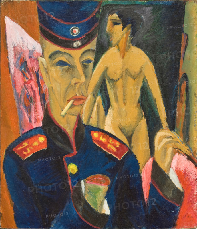 Self-Portrait as Soldier, 1915. Creator: Ernst Kirchner.