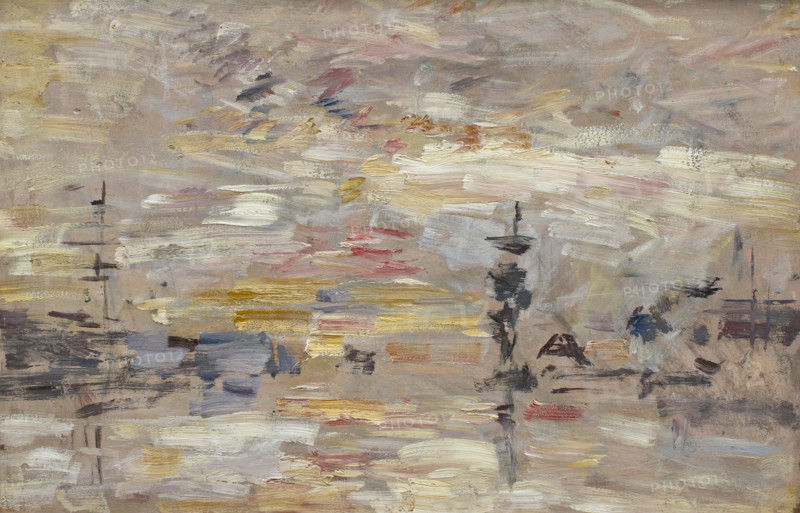 Étude de ciel sur le bassin du Commerce au Havre, c1890-1895. Creator: Eugene Louis Boudin.