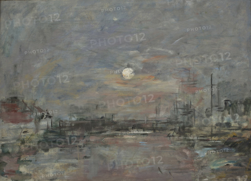 Twilight over the Bassin du Commerce in Le Havre, 1892-1894. Creator: Eugene Louis Boudin.