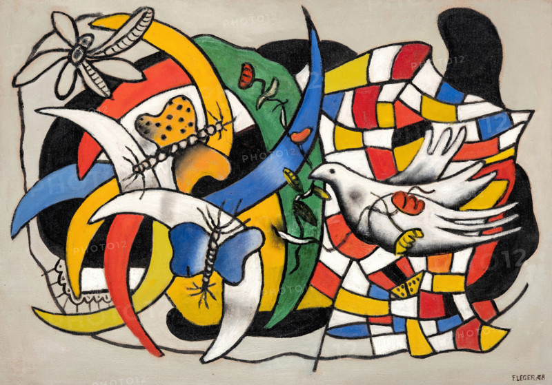 A Bird and Two Butterflies (A Summer Day), 1948. Creator: Fernand Leger.