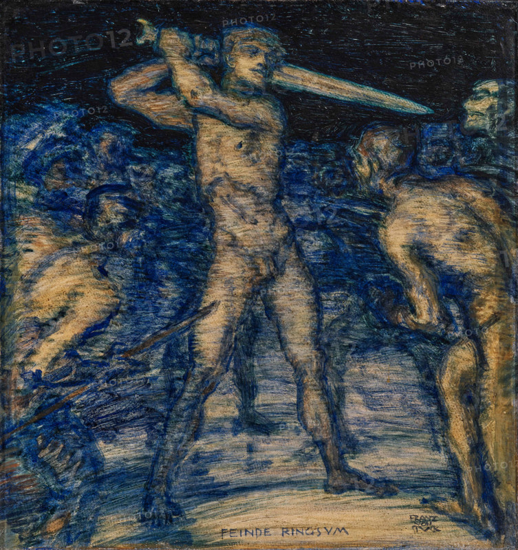 Enemies all around, 1914. Creator: Franz von Stuck.