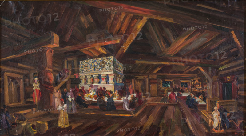 Stage design for the opera The Tsar's Bride by N. Rimsky-Korsakov, 1931. Creator: Fyodor Fyodorovsky.