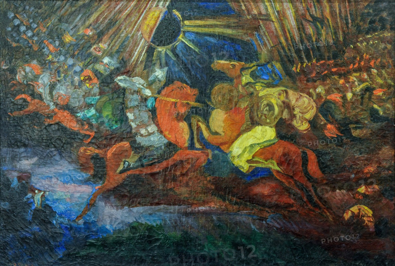 Curtain design for the opera Prince Igor by A. Borodin, 1934. Creator: Fyodor Fyodorovsky.