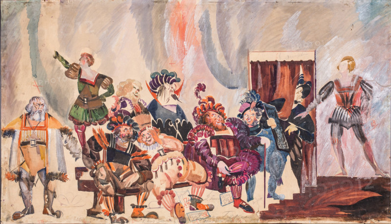 Costume design for the opera Die Meistersinger von Nürnberg by R. Wagner, 1929. Creator: Fyodor Fyodorovsky.