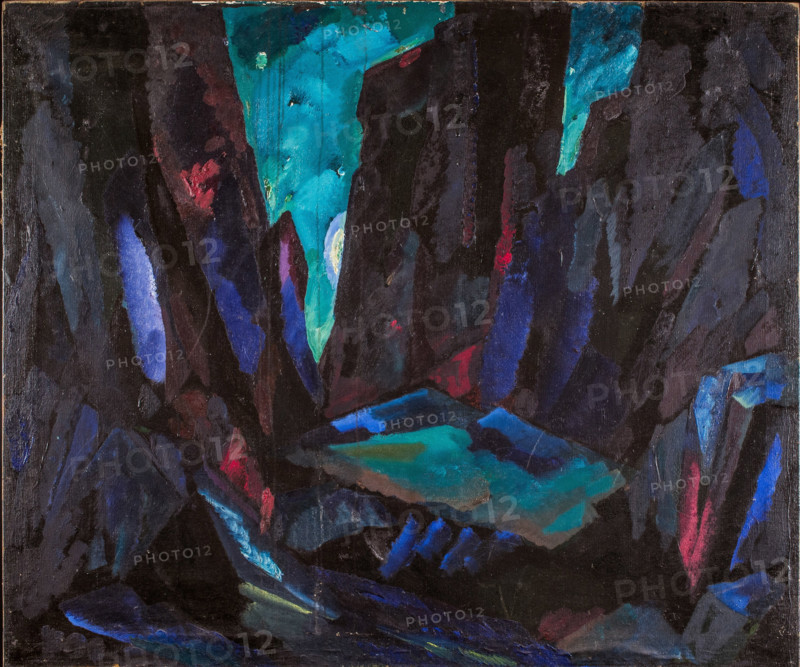 Stage design for the opera Carmen by G. Bizet, 1922. Creator: Fyodor Fyodorovsky.
