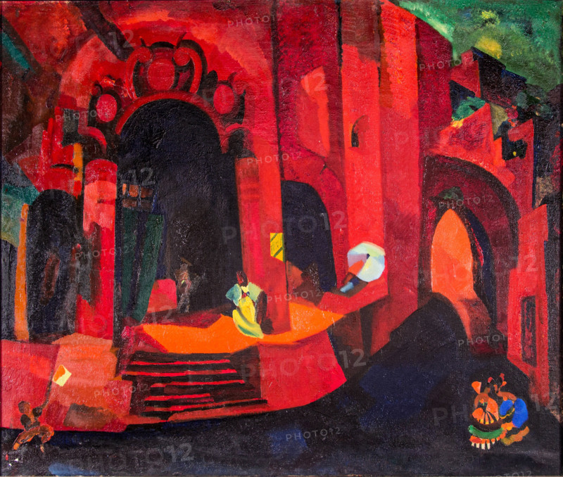 Stage design for the opera Carmen by G. Bizet, 1922. Creator: Fyodor Fyodorovsky.
