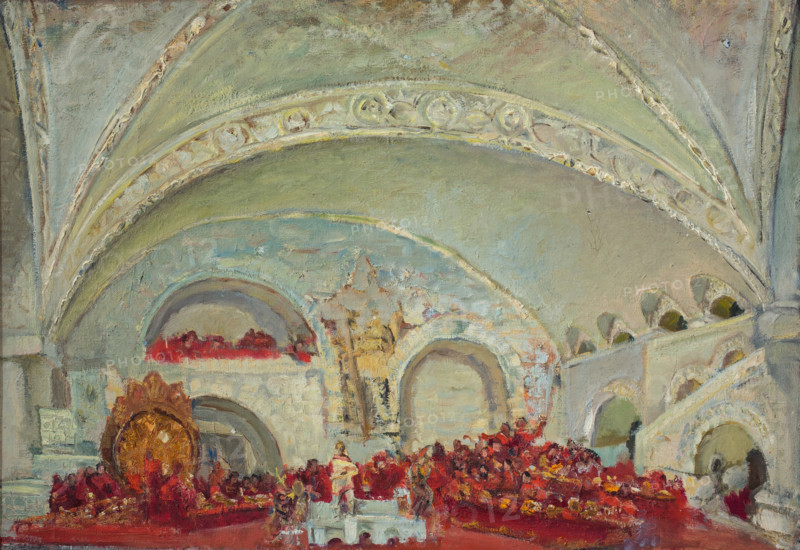 Stage design for the opera Sadko by N. Rimsky-Korsakov, 1935. Creator: Fyodor Fyodorovsky.